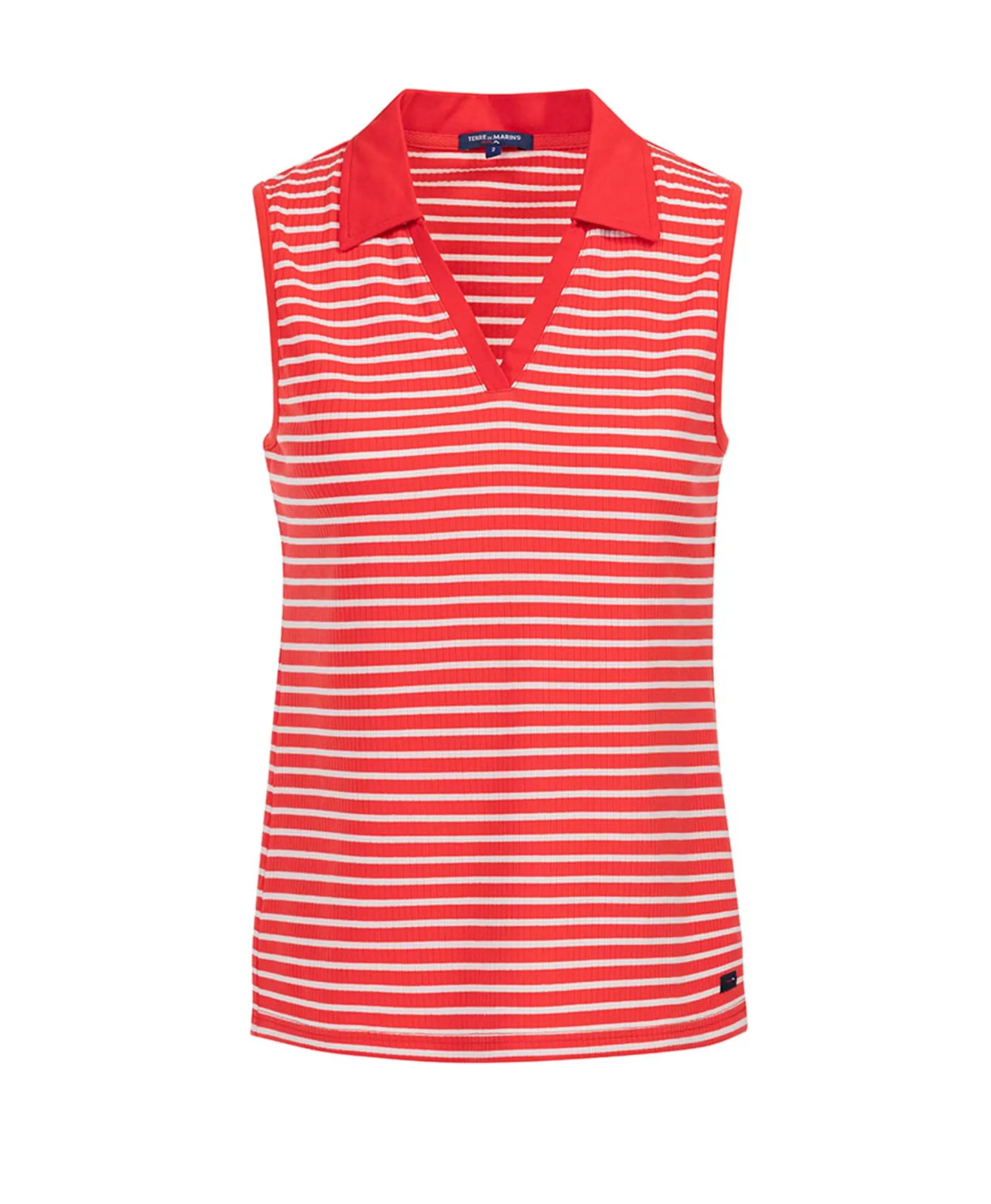 Terre de Marins POLO SsM FOND ROUGE RAYE BLANC CADY Polo F FOND ROU Online